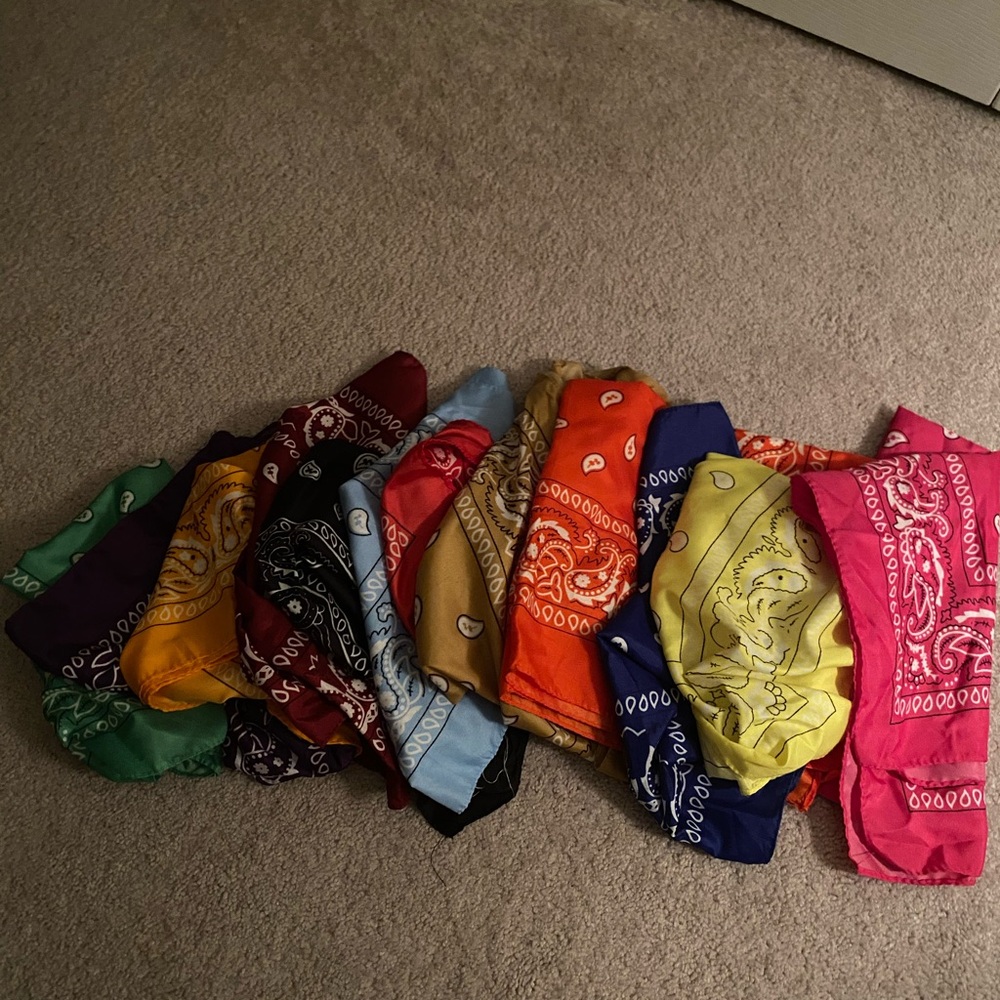 Assorted Bandanas Paisley Cowboy Polyester Headbands 22x22 inch